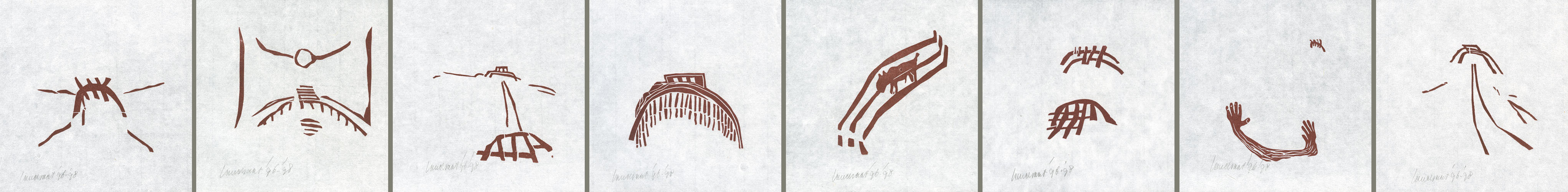 Derby Pier Squared Cahier (1998) - the eight linocuts