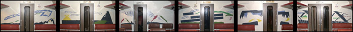 Train compartment partition paintings (1986/87) - small version
