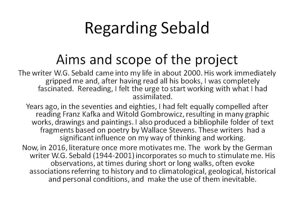 Regarding Sebald - slide 2