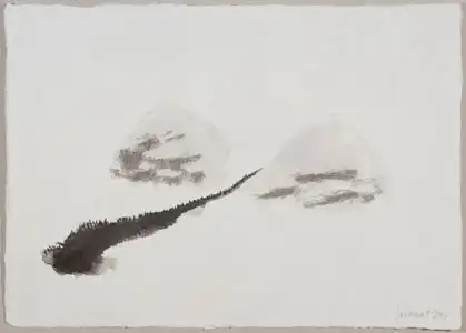 De bergen en het pad 2 - penseeltekening (2009)