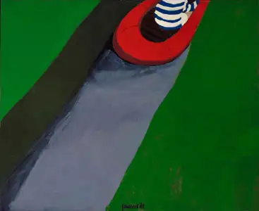 Landschap met opblaasboot, 1970